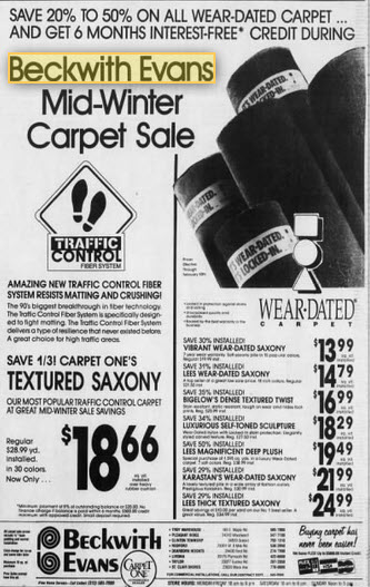 Beckwith-Evans - Typical Ad 1991